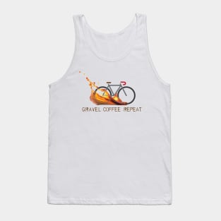 Gravel Coffee Repeat Vector Cycling Design - light background Tank Top